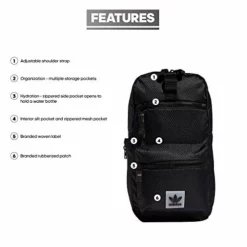 Adidas Originals Utility Crossbody Sling Bag With Water Bottle Sleeve, Black, One Size -Cole Haan Shop 41myCcpdjPL