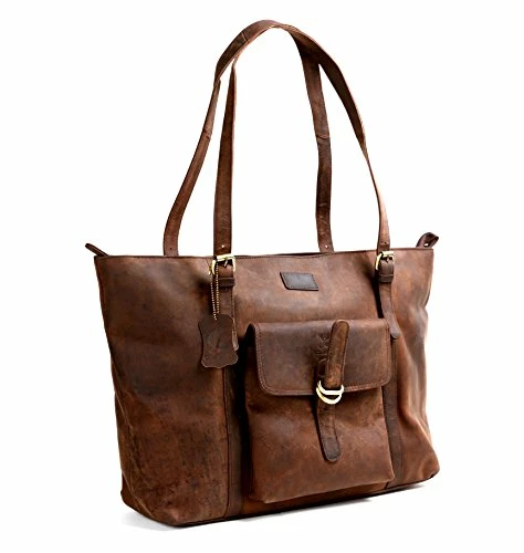 Cuero 16" Brown Leather Women's Bag/handbag/purse/shopping Tote Bag 1 Cuero 16" Brown Leather Women's Bag/handbag/purse/shopping Tote Bag