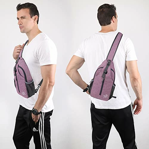 Waterfly Crossbody Sling Backpack Sling Bag Travel Hiking Chest Bag Daypack (Purple) 5 Waterfly Crossbody Sling Backpack Sling Bag Travel Hiking Chest Bag Daypack (Purple) - Image 5