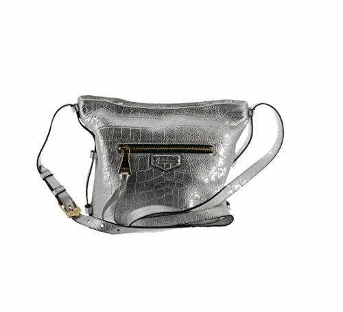 Aimee Kestenberg Pebble Leather Crossbody Handbag- Liza Silver Croco New A292599 2 Aimee Kestenberg Pebble Leather Crossbody Handbag- Liza Silver Croco New A292599 - Image 2