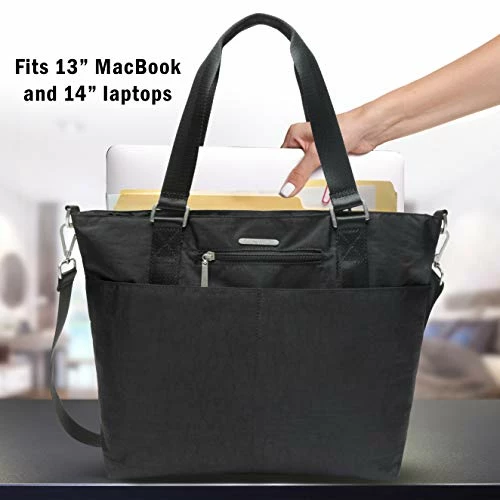 Lily & Drew Nylon Crossbody Bag For Women With Shoulder Strap, Luggage Strap, Laptop Sleeve (Black) 3 Lily & Drew Nylon Crossbody Bag For Women With Shoulder Strap, Luggage Strap, Laptop Sleeve (Black) - Image 3