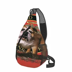 WONDERTIFY Bulldog Travel Hiking Chest Bag Daypack United States Semper Fidelis Crossbody Sling Backpack Casual Shoulder Rucksack Red 9.8X15.3X3.9In