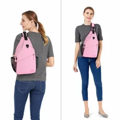 MOSISO Sling Backpack, Multipurpose Crossbody Shoulder Bag Travel Hiking Daypack, Light Pink -Cole Haan Shop 41pwe2SbU L