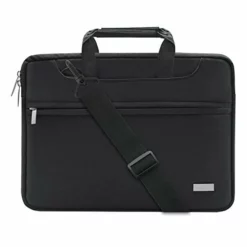 MOSISO Laptop Shoulder Bag Compatible 2018 MacBook Air 13 A1932 Retina Display/MacBook Pro 13 A1989 A1706 A1708 USB-C 2018 2017 2016/Surface Pro 6/5/4/3, Briefcase Handbag With Trolley Belt, Black