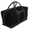 Oversized Canvas Genuine Leather Trim Travel Tote Duffel Shoulder Handbag Weekend Bag