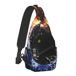 Fftian Squash Ball In Fire Flames And Splashing Water Sling Backpack,Travel Hiking Daypack Pattern Rope Crossbody Shoulder Bag -Cole Haan Shop 41w1NTWZ8IS