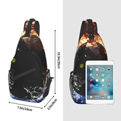 Fftian Squash Ball In Fire Flames And Splashing Water Sling Backpack,Travel Hiking Daypack Pattern Rope Crossbody Shoulder Bag -Cole Haan Shop 41wMZPCdo5S