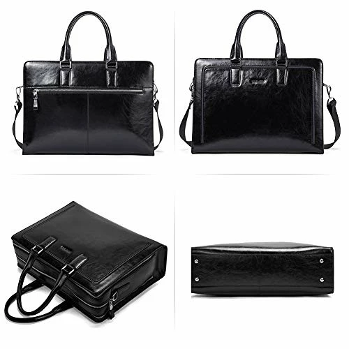 BOSTANTEN Women Genuine Leather Briefcase Tote Business Vintage Handbag 15.6" Laptop Shoulder Bag 6 BOSTANTEN Women Genuine Leather Briefcase Tote Business Vintage Handbag 15.6" Laptop Shoulder Bag - Image 6
