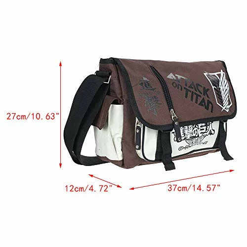 ASLNSONG Japanese Anime Shoulder Bag School Bag Messenger Bag Crossbody Pack (Attack On Titan) 5 ASLNSONG Japanese Anime Shoulder Bag School Bag Messenger Bag Crossbody Pack (Attack On Titan) - Image 5