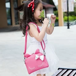 Pinky Family Cute Cat Ear Kids Handbags Candy Color Crossbody Bags Pu Leather Shoulder Bags (Pink) -Cole Haan Shop 51 1izGZPJL