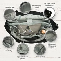 Lily & Drew Nylon Crossbody Bag For Women With Shoulder Strap, Luggage Strap, Laptop Sleeve (Black) 12 Lily & Drew Nylon Crossbody Bag For Women With Shoulder Strap, Luggage Strap, Laptop Sleeve (Black) -Cole Haan Shop 5112pOegxZL