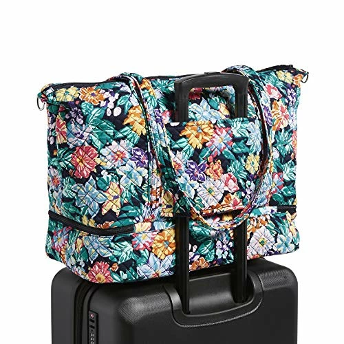 Vera Bradley Signature Cotton Deluxe Tote Travel Bag, Happy Blooms 4 Vera Bradley Signature Cotton Deluxe Tote Travel Bag, Happy Blooms - Image 4