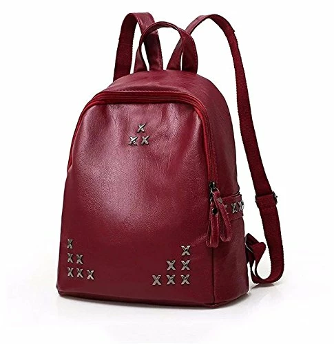 PU Soft Leather Rivet Backpack Women Travel Bags Handbags,one-size,black 3 PU Soft Leather Rivet Backpack Women Travel Bags Handbags,one-size,black - Image 3
