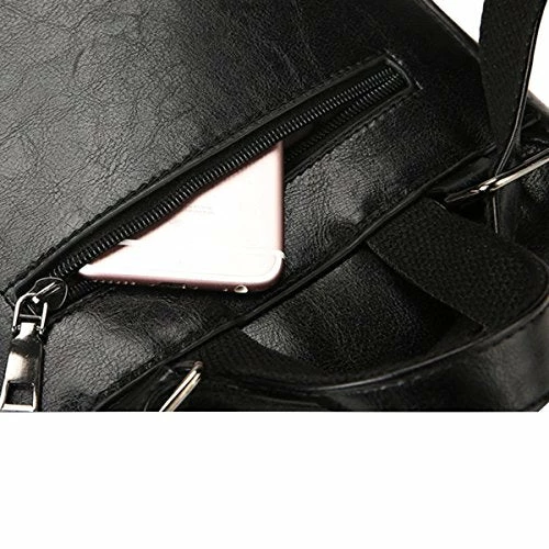 ABage Women's PU Leather Travel College Student Backpack Purse Handbag Bookbag School Bag, Black 10 ABage Women's PU Leather Travel College Student Backpack Purse Handbag Bookbag School Bag, Black - Image 10
