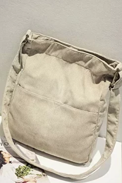 BOBILIKE Women Shoulder Bags Corduroy Crossbody Bag Handbag Purse Schoolbag, Black -Cole Haan Shop 512H3C9mObL