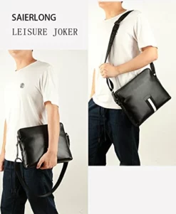 Saierlong New Mens Black Genuine Leather Briefcase Messenger Bags Business Handbags 9 Saierlong New Mens Black Genuine Leather Briefcase Messenger Bags Business Handbags -Cole Haan Shop 512R8LAaTXL