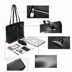 BOSTANTEN Women Briefcase Leather Laptop Tote Handbags 15.6" Computer Shoulder Bags Black -Cole Haan Shop 512TE0erAVL