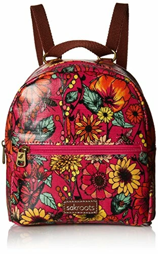Sakroots Mini Crossbody Backpack, Raspberry In Bloom , One Size 1 Sakroots Mini Crossbody Backpack, Raspberry In Bloom , One Size