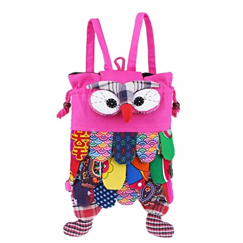 Baoblaze Big Owl Backpacks Bags Patchwork Cotton Big Eyes Purses Handmade Handbag - Pink, As 4 Baoblaze Big Owl Backpacks Bags Patchwork Cotton Big Eyes Purses Handmade Handbag - Pink, As - Image 4