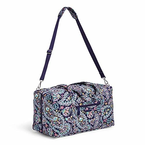 Vera Bradley Women's Cotton Lay Flat Travel Duffle Bag, French Paisley, One Size 4 Vera Bradley Women's Cotton Lay Flat Travel Duffle Bag, French Paisley, One Size - Image 4