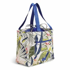 Vera Bradley Recycled Lighten Up Reactive Drawstring Family Tote Bag, Rain Forest Leaves -Cole Haan Shop 517hHOlaZ6L