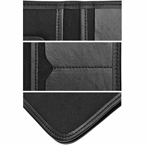 Zlyc Canvas Passport Wallet With Leather Trim (Black) 6 Zlyc Canvas Passport Wallet With Leather Trim (Black) - Image 6