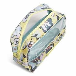 Vera Bradley Women's Recycled Lighten Up Reactive Cosmetic Makeup Organizer Set Bag, Sunny Garden, One Size -Cole Haan Shop 518UBGFyFtL