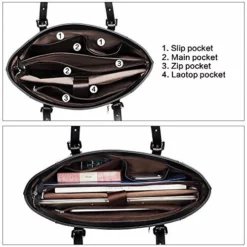 BOSTANTEN Women Briefcase Leather Laptop Tote Handbags 15.6" Computer Shoulder Bags Black -Cole Haan Shop 518pfD1aJJL