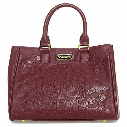 Loungefly Sugar Skull Day Of The Dead Vegan Burgundy Shoulder Bag Handbag Purse 1 Loungefly Sugar Skull Day Of The Dead Vegan Burgundy Shoulder Bag Handbag Purse