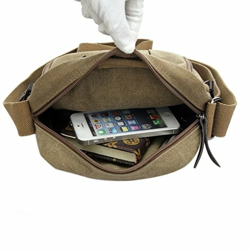 FakeFace Mens Retro Vintage Leisure Outdoor Canvas Messenger Crossbody Everyday Satchel Shoulder 8 FakeFace Mens Retro Vintage Leisure Outdoor Canvas Messenger Crossbody Everyday Satchel Shoulder - Image 8