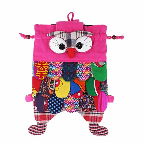 Baoblaze Big Owl Backpacks Bags Patchwork Cotton Big Eyes Purses Handmade Handbag - Pink, As 1 Baoblaze Big Owl Backpacks Bags Patchwork Cotton Big Eyes Purses Handmade Handbag - Pink, As