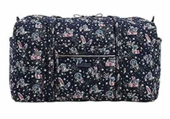 Vera Bradley Iconic Large Travel Duffel In Holiday Owls, Signature Cotton