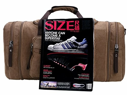 Large Capacity Canvas Unisex Travel Duffel Bag Shoulder Handbag Weekend Bag W/ Strap 5 Large Capacity Canvas Unisex Travel Duffel Bag Shoulder Handbag Weekend Bag W/ Strap - Image 5