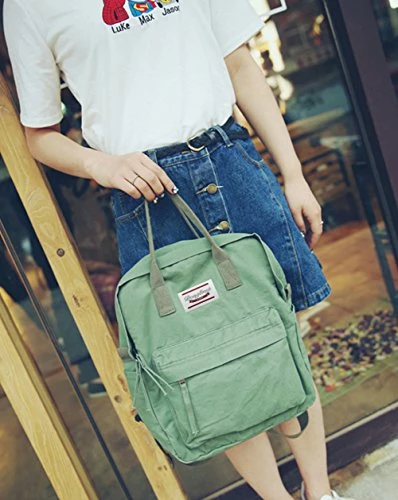 LuckyZ Womens Casual Style Lightweight Canvas Backpack School Bag Travel Daypack Medium Handbag 4 LuckyZ Womens Casual Style Lightweight Canvas Backpack School Bag Travel Daypack Medium Handbag - Image 4