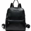 Bostanten Women Leather Backpack Purse Satchel Shoulder School Bags For College Black Small