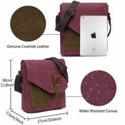Small Messenger Bag For Women,VASCHY Vintage Canvas Leather Lightweight Crossbody Bag Burgundy -Cole Haan Shop 51GDuqPb05L