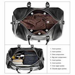 Bostanten Genuine Leather Travel Weekender Overnight Duffel Bag Gym Sports Luggage Bags For Men -Cole Haan Shop 51Gf IPETLL