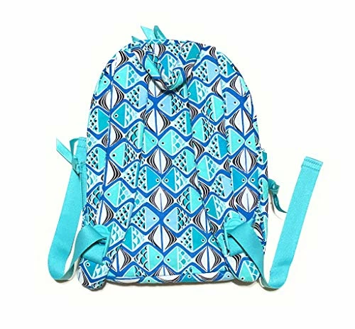 Vera Bradley Essential Compact Backpack Go Fish Blue 2 Vera Bradley Essential Compact Backpack Go Fish Blue - Image 2
