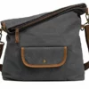 ECOSUSI Unisex Casual Hobo Canvas Cross Body Messenger Shoulder Bags Grey