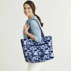 Vera Bradley Recycled Lighten Up Reactive Drawstring Family Tote Bag, Island Tie-Dye -Cole Haan Shop 51KPbDTSl4L