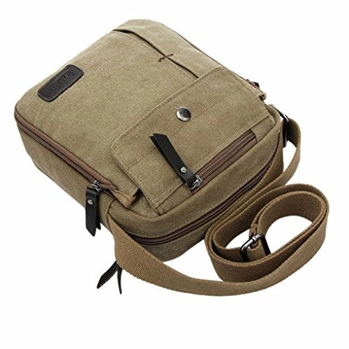 FakeFace Mens Retro Vintage Leisure Outdoor Canvas Messenger Crossbody Everyday Satchel Shoulder 3 FakeFace Mens Retro Vintage Leisure Outdoor Canvas Messenger Crossbody Everyday Satchel Shoulder - Image 3