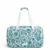 Vera Bradley Women's Recycled Lighten Up ReActive Small Gym Travel Bag, Cloud Floral, One Size