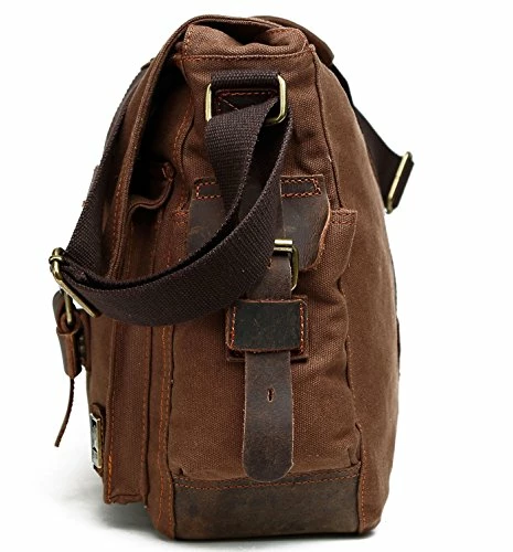 Berchirly Men Outdoor Travel Canvas Messenger Crossbody Bag For 14.7Inch Laptop 4 Berchirly Men Outdoor Travel Canvas Messenger Crossbody Bag For 14.7Inch Laptop - Image 4