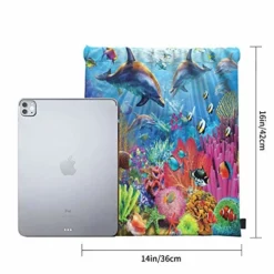 Underwater Ocean Dolphin Fish Coral Reef Summer Drawstring Backpack Sport Gym Bag Sackpack Shoulder Bags For Hiking Yoga Travel Beach -Cole Haan Shop 51NSrV55BHL