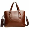 Business Laptop Briefcase Handbag Berchirly PU Leather Computer Messenger Shoulder Bag For Men