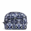 Vera Bradley Women's Cotton Large Cosmetic Makeup Organizer Bag, Ikat Island, One Size