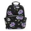 Vera Bradley Womens Performance Twill Small Backpack Bookbag, Floating Plum Pansies, One Size US