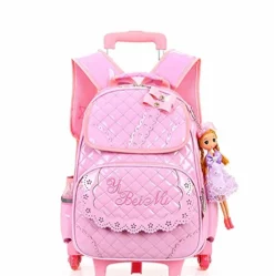 Meetbelify Rolling Backpacks For Girls School Bags Trolley Handbag With Lunch Bag Style B-Pink -Cole Haan Shop 51Otb4GLXnL