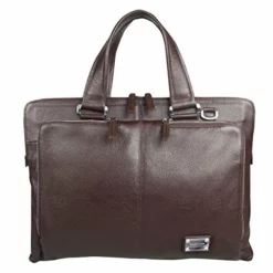 Cole Haan Shop 28 ABage Men's Genuine Leather Business Case Briefcase Portfolio Tote Handbag Coffee