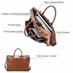 BOSTANTEN Leather Briefcase Vintage Business Message Bags 15.6 Inch Laptop Shoulder Handbag For -Cole Haan Shop 51PmVZCIvcL